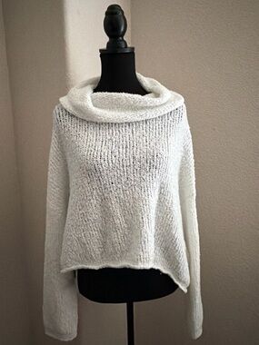 Free People Cream Cozy Cowl Sweater